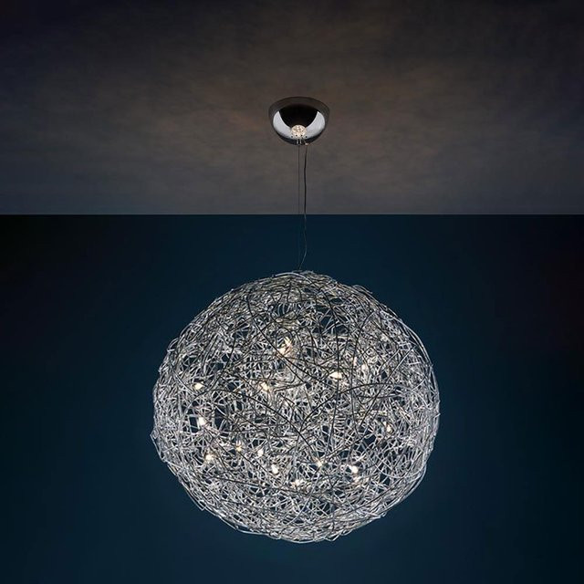 Catellani & Smith Fil de Fer LED-Pendelleuchte aus Aluminium in Silber, Durchmesser: 70 cm - Bild 1