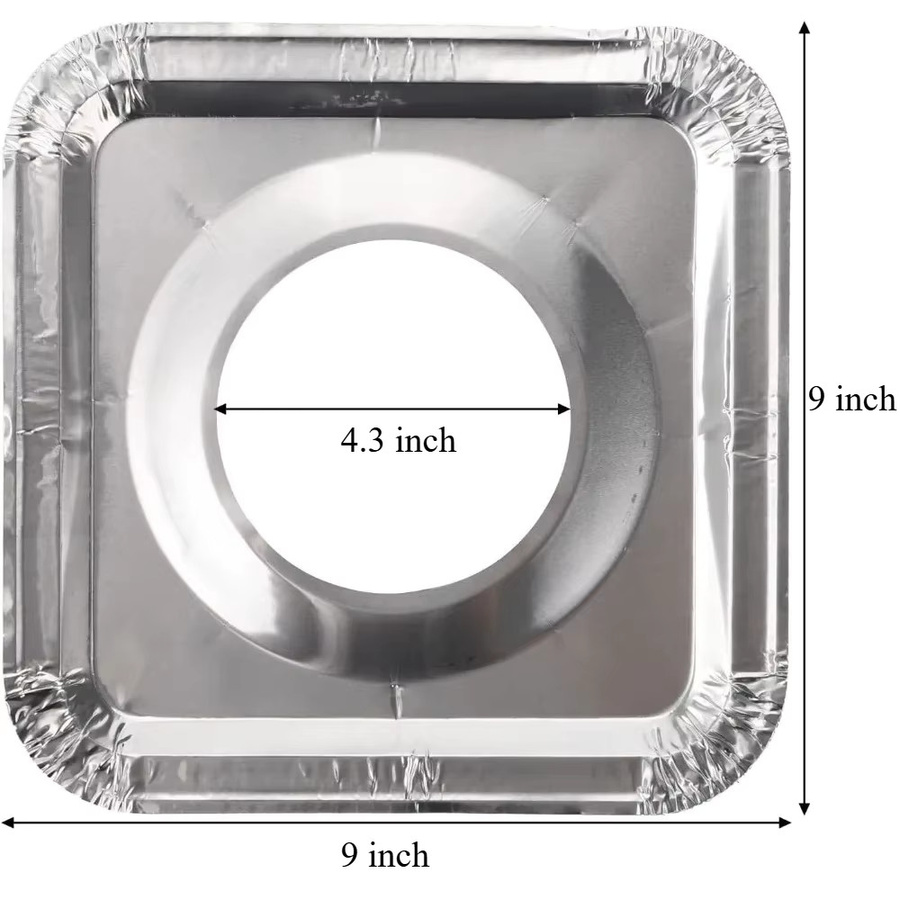 FEB.WIND Quadratische Einweg-Gasherd-Einlagen aus Aluminiumfolie in Silber, 10/20 Stück - Bild 6