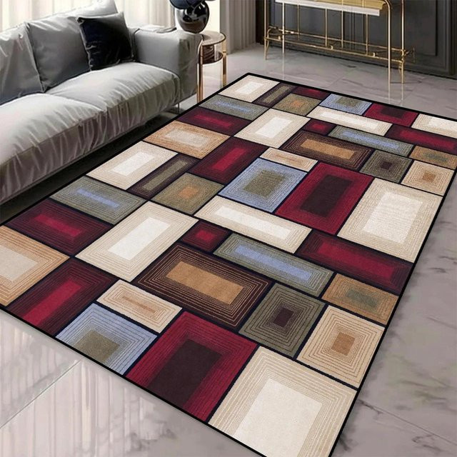 Karpetti Geometrie Teppich in Multicolour, moderner Wohnzimmerteppich aus Polyester, B/T: 80 x 120 cm - Bild 1