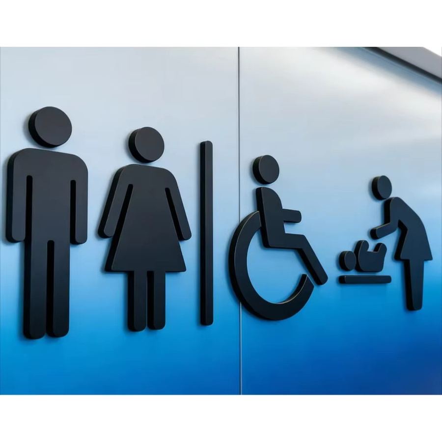 CIFBUY 3D-Acryl-Toilettenschild für barrierefreien Baby-Wickelbereich in Schwarz - Bild 3