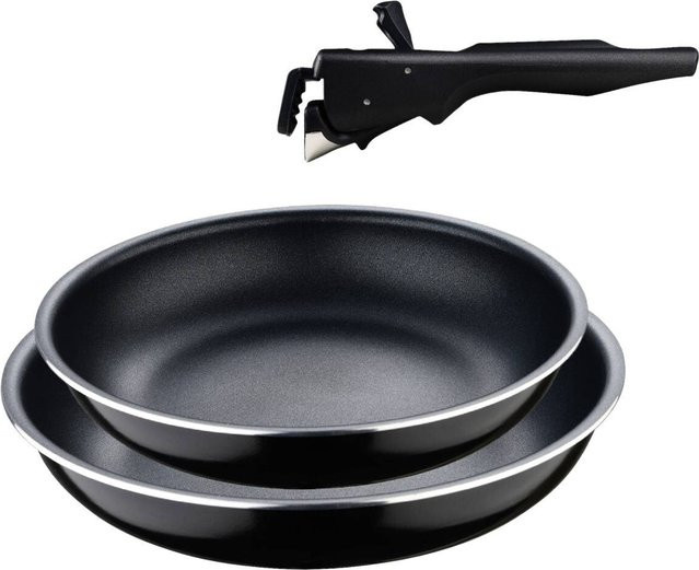 SAN IGNACIO Click & Cook Pfannenset aus Aluminium, 2-teilig, Schwarz, Antihaftbeschichtung - Bild 1
