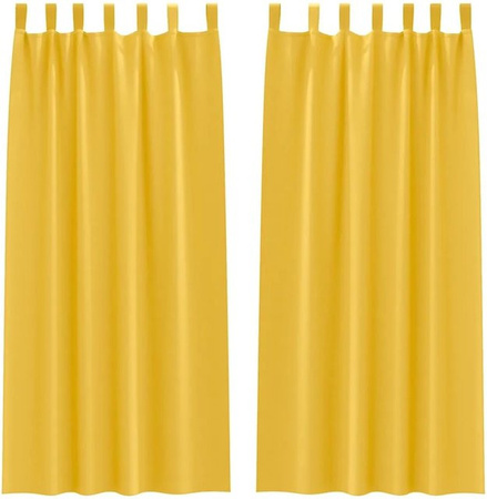 vidaXL Verdunkelungs-Vorhang mit Ringen aus Polyester in Gelb, Breite: 140 cm, Höhe: 245 cm