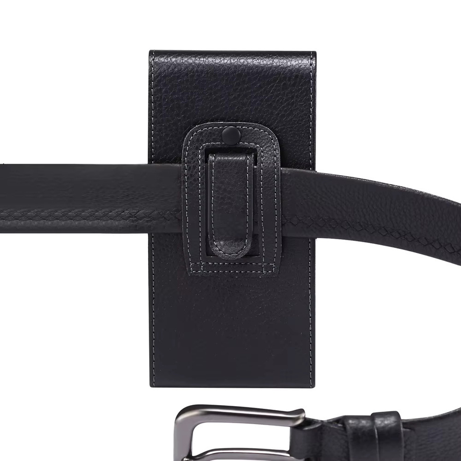 XhaoR Universal Leder Handy Gürteltasche in Schwarz für iPhone, Samsung, Xiaomi und Huawei - Bild 3