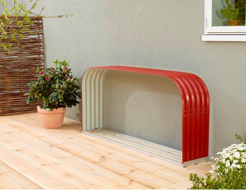 VITAVIA Holzlager Lignum 401 aus Zincalume® in Rot, B/H/T: 42,5 x 143 x 28 cm - Bild 1