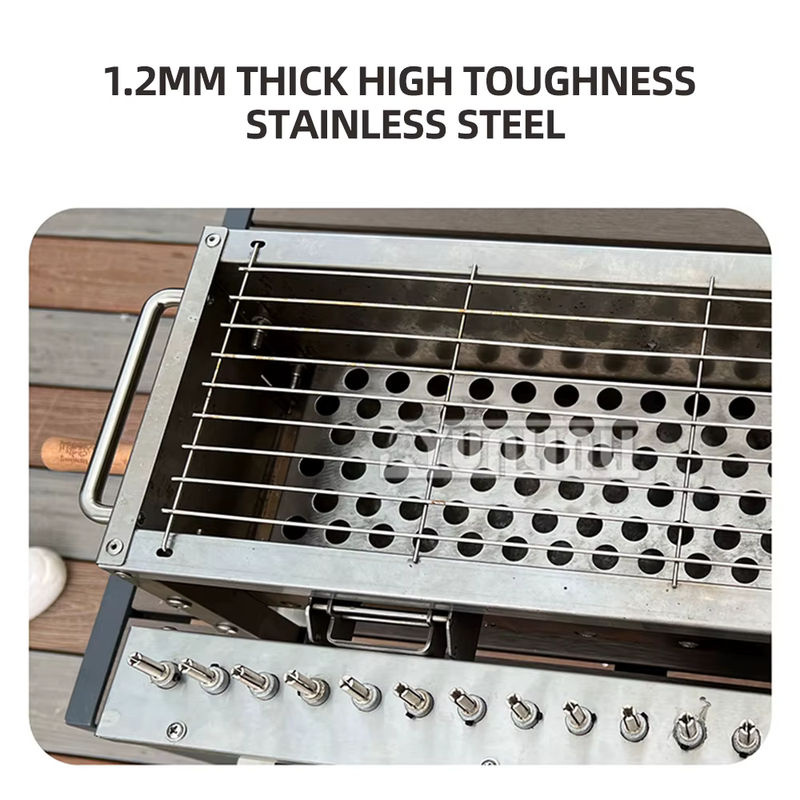 YunlinLi Automatischer Rotationsgrill für Camping und Outdoor, Churrasqueira Barbecue Mangal, Silber - Bild 5