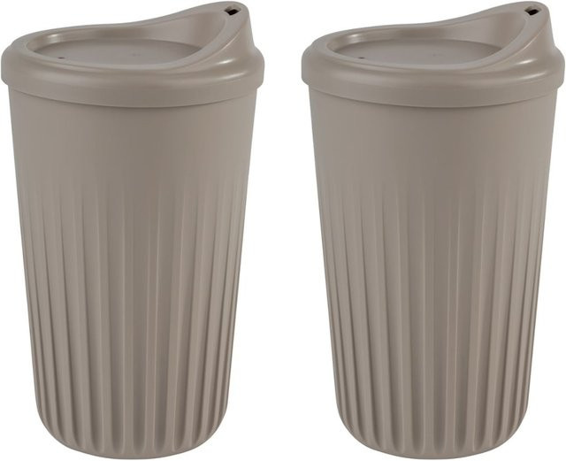 APS Mehrwegbecher To Go aus Polypropylen, 400 ml, beige, 2er Pack - Bild 1