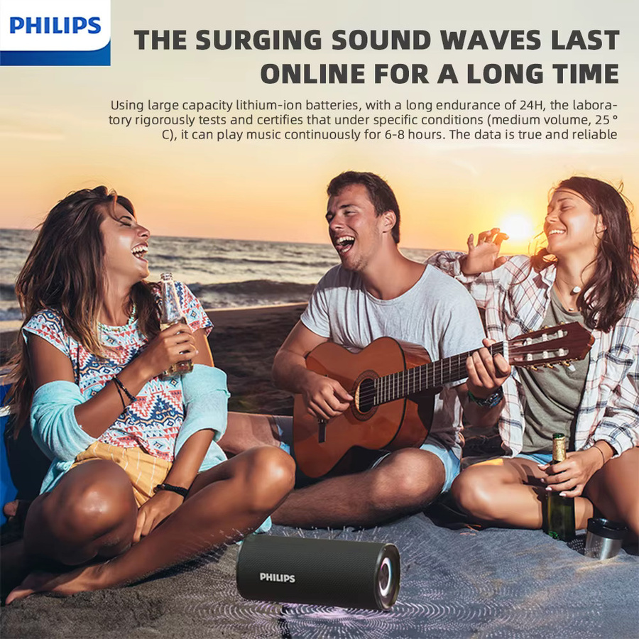 Philips TAS3150 Outdoor-Wireless-Lautsprecher in Schwarz, wasserdicht und tragbar mit 3600 mAh Akku - Bild 2