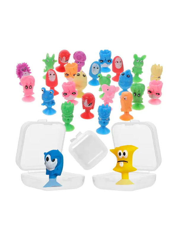 XJM Mini-Saugnapf-Monster Figuren mit Aufbewahrungsbox, mehrfarbige Kunststoff-Dekorationsfiguren für Auto, Büro und Schreibtisch - Bild 7