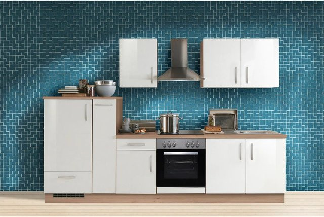 Menke Küchenzeile Artisan Premium in Weiß Lack und Artisan-Eiche Nachbildung, Breite: 300 cm, Höhe: 209 cm, Tiefe: 60 cm - Bild 1
