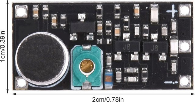 Aideepen Miniatur-FM-Sendermodul DC2V-12V für 85 MHz – 115 MHz Einkanal-Funkmikrofon-Senderplatine mit 9 mA - Bild 1