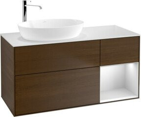 V&B Waschtischunterschrank Finion mit Wandbeleuchtung, Farbe Weiß lackiert, Breite: 120 cm, Tiefe: 50,1 cm, Höhe: 50,1 cm - Bild 1