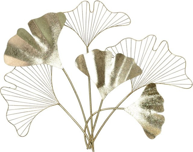 Wanddekoration Viola von Möbel Direkt Online in Gold mit Ginkgo-Blättern aus Metall - Bild 1