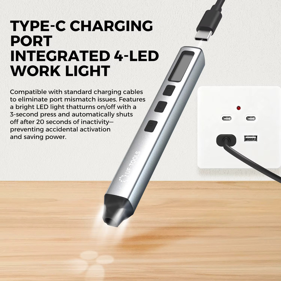 UF·TOOLS 83 in 1 Akku-Elektroschrauber-Set in Grau mit wiederaufladbarem Akku und 4 einstellbaren Stufen für präzise Arbeiten an iPhone, Uhr, Kamera und PC - Bild 2