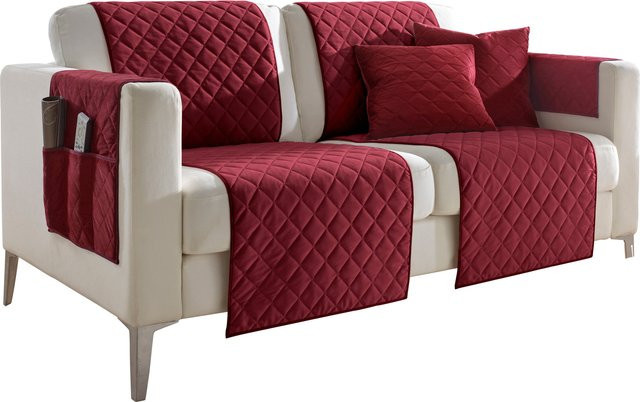Heine Sofaüberwürfe und Hussen in Rot mit geometrischem Muster aus 100% Polyester - Bild 1