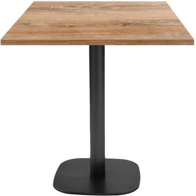 RestooTab Tisch Round quadratisch in Eiche Antik und Schwarz, B/T/H: 70 x 70 x 75 cm - Bild 1