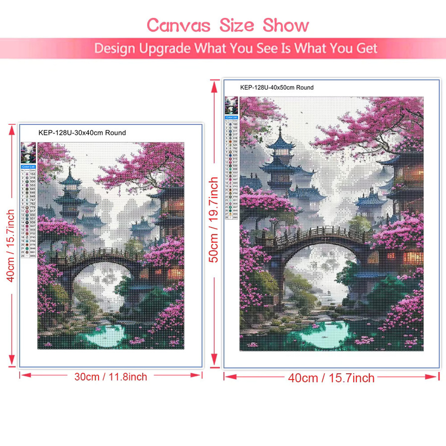 QIZITENG DIY Architektur Landschaft Muster Diamant Malerei Set, Bunt / Mehrfarbig - Bild 4