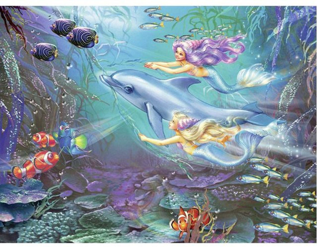 FIYO Diamond Painting Set Meerjungfrau im Unterwasserland, Mehrfarbig, B/H: 30 x 20 cm - Bild 1