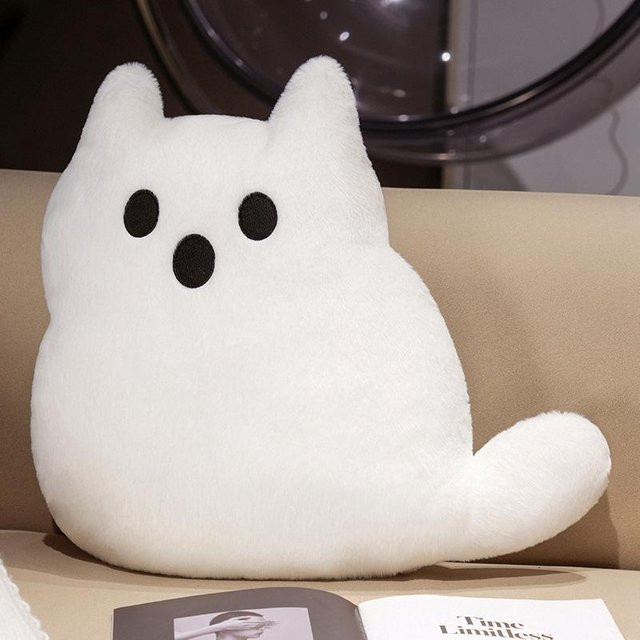 Geist Katze Kissen Plüschtier Puppe, schwarze Katze, Puppe - Bild 1