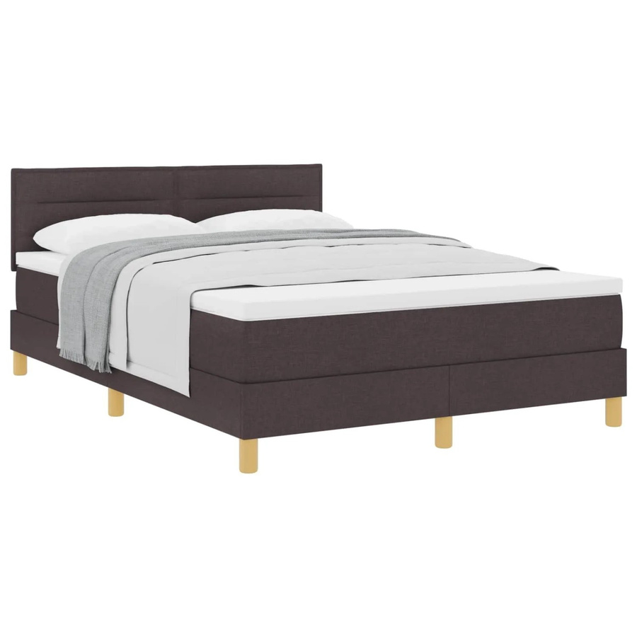 vidaXL Boxspringbett mit Matratze Hybrid-Design in Dunkelbraun, B/T: 140 x 190 cm - Bild 2