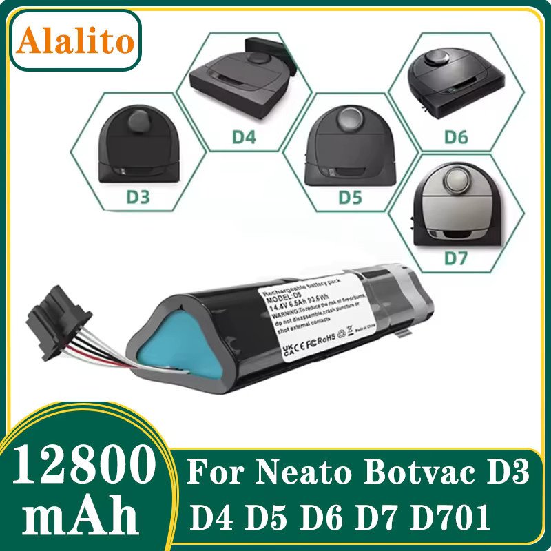 Neato Ersatz Akku Li-Ion für Saugroboter D3 D4 D5 D6 D7, 14,4 V, 12800 mAh, Schwarz - Bild 5