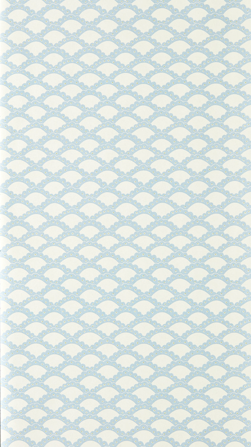 Scion Tapete Scallop Frill in Cornflower Blue mit geometrischem Skandinavien-Design aus Vlies - Bild 1