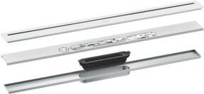 Hansgrohe Duschrinne Drain als Fertigset in Mattweiß, Linear Channel aus Edelstahl, frei im Raum stehend, Breite: 80 cm - Bild 1
