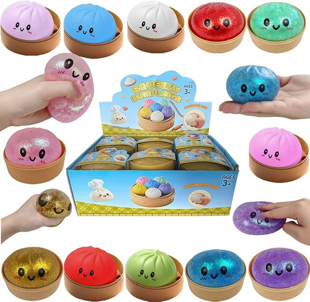Bandai Buntes Glitzer-Dumpling-Squishy-Spielzeug, ab 3 Jahre - Bild 1