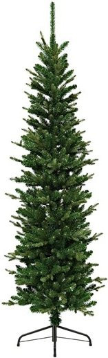 ECD Germany Künstlicher Weihnachtsbaum in Grün, 180 cm Höhe, schmaler Christbaum aus Kunststoff mit Standfuß - Bild 1