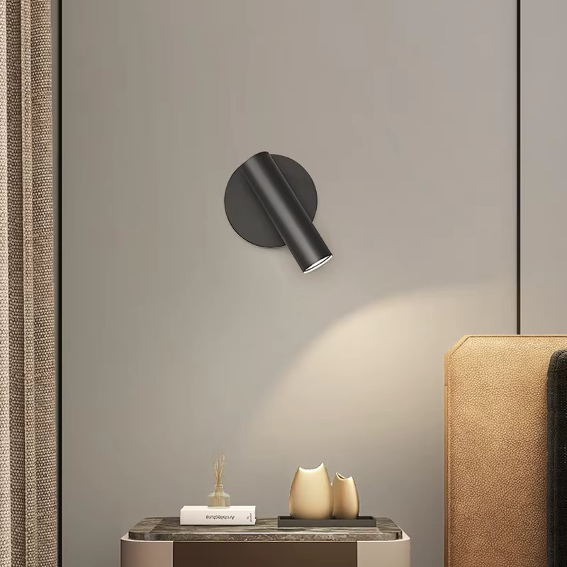 ASCELINA Moderne LED Wandlampe in Schwarz, verstellbare Leselampe mit warmweißem Licht für Schlafzimmer und Flur, 5W - Bild 2