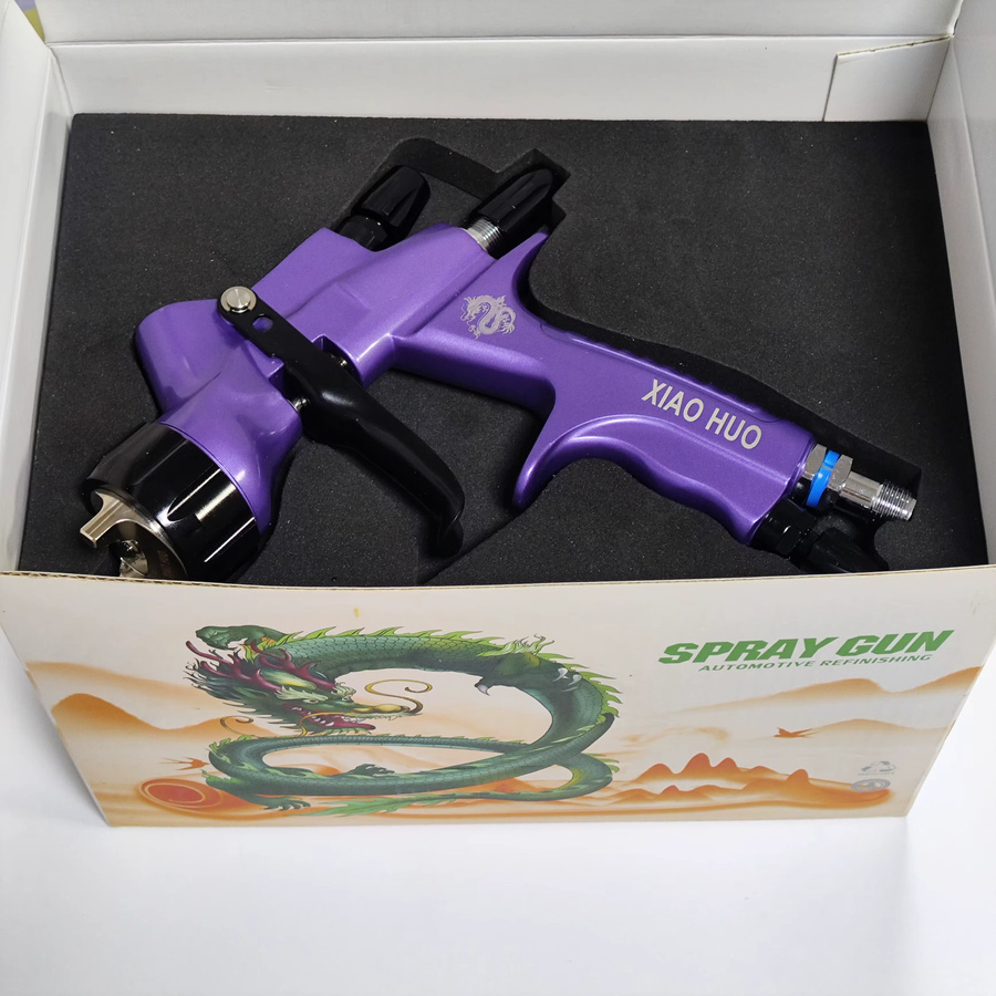 Verio Spritzpistole Pro Lite TE20 Professionelle HVLP Lackierpistole mit 1,3 mm Düse und 600 ml Becher in Lila - Bild 2