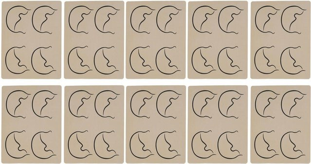 Koogeelife Kopfhaut-Tattoo Übungshaut, 10 Stück, doppelseitig, weiß - Bild 1
