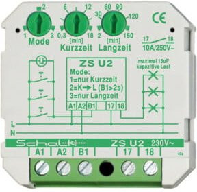Wöhner Lichtzeit-Impulsschalter ZS U2 in Weiß mit 3 Modi, 1S 16A - Bild 1