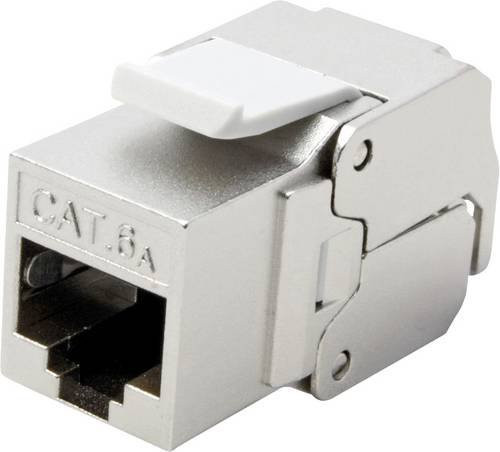 Roline RJ45-Einbaumodul CAT 6a Ethernet LAN in Silber - Bild 1