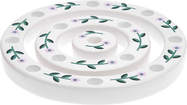 Rico Design Keramik Kerzenringe Blümchen in Weiß - Bild 1