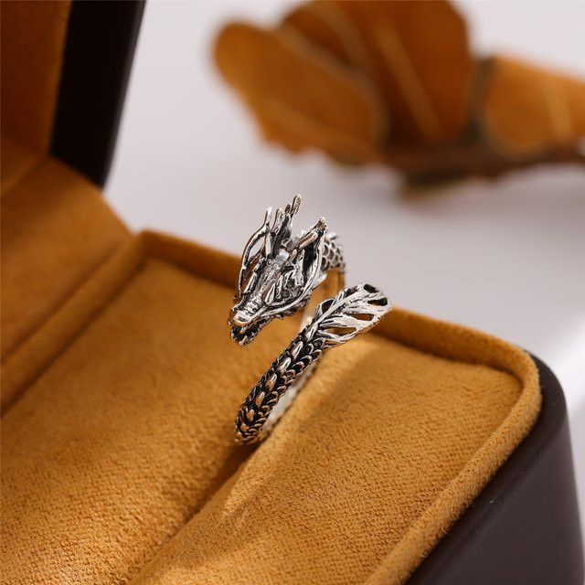 ZTRLIUA Ring 925 Silber, Drache, Unisex - Bild 1