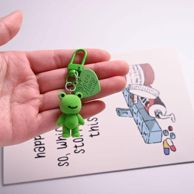 Velishy Schlüsselanhänger, 3D Flockierter Frosch, Bunt, Unisex - Bild 1