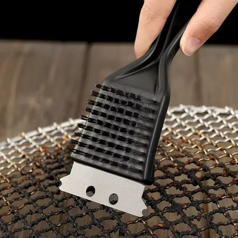 Multifunktionale Grillreinigungsbürste aus Edelstahl in Schwarz für Grill und Ofen - Bild 1