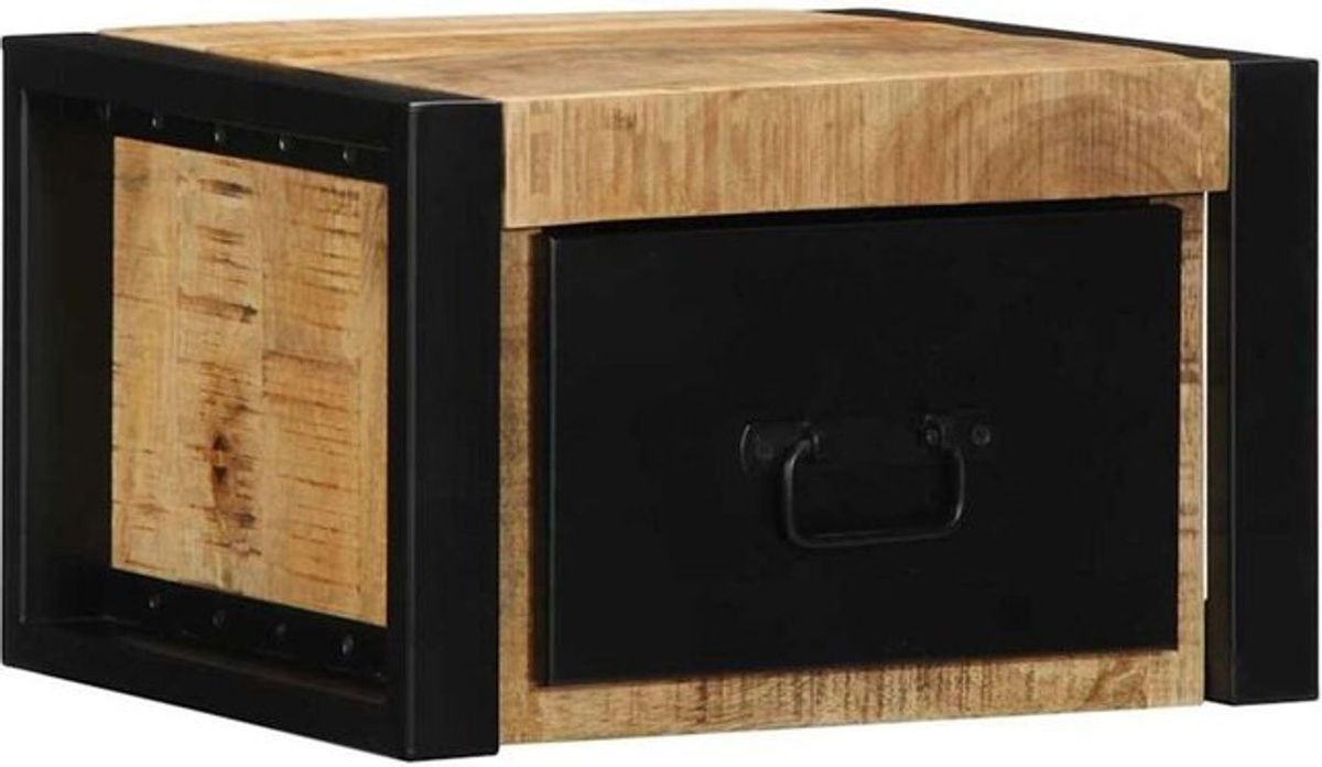 Set aus 2 Nachttischen aus Mango-Massivholz in Braun im Industrial-Design B/T/H: 40 x 35 x 25 cm von vidaxl - Bild 1
