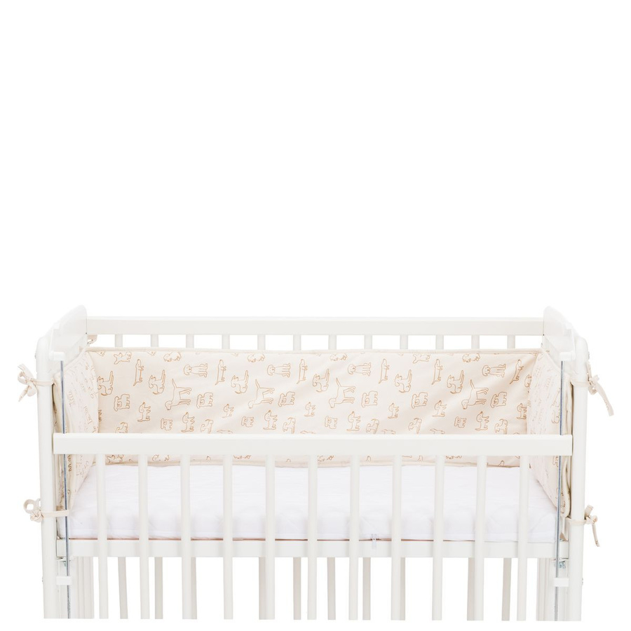 Fillikid Nestchen für Beistellbett Nino in Beige mit Hundemotiv, Breite: 175 cm, Höhe: 26 cm - Bild 1