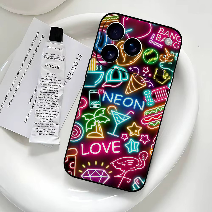 Neonlicht Handyhülle für Apple iPhone 17 16 15 14 13 12 11 Pro Max Plus in Multicolour - Bild 3