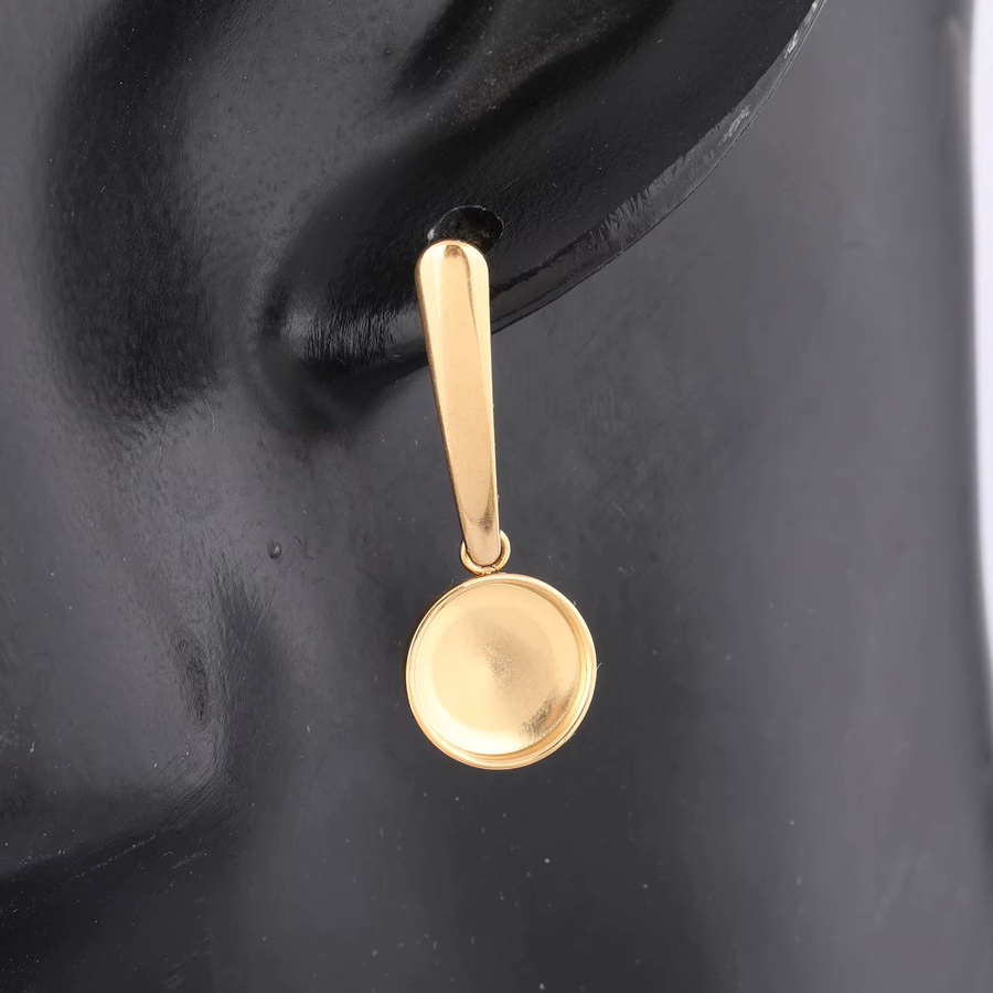 Ohrstecker Edelstahl vergoldet, 10 mm, Unisex - Bild 3