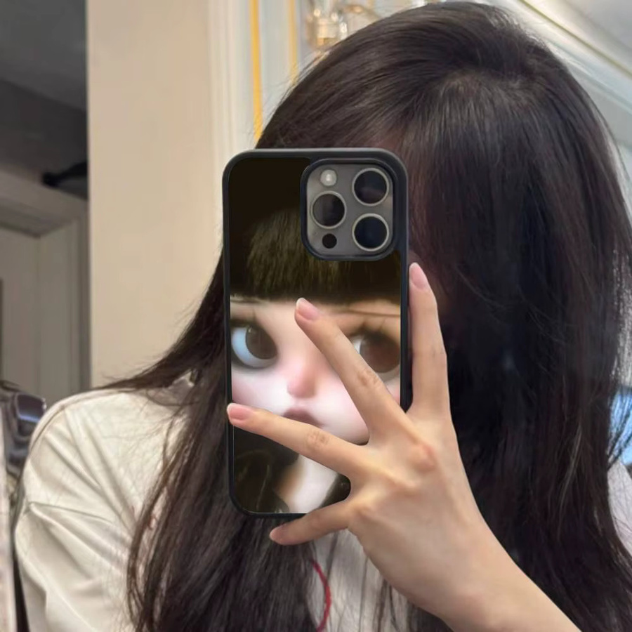 Personalisierte Handyhülle mit Dunkler süßer Mädchen-Puppenkunst für iPhone 17 16 15 14 13 12 11 Pro Max Plus von moetch aus PC und TPU - Bild 2