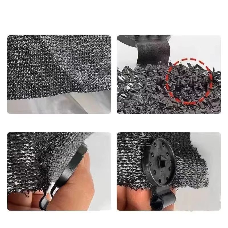 Schattenstoff-Clips mit Ösen für Sonnenschutznetze und Gitterabdeckungen in Schwarz - Bild 4