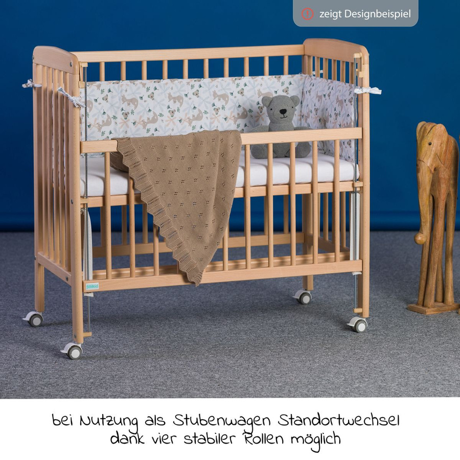 Fillikid 2in1 Beistellbett und Stubenbett Nino aus Buchenholz in Natur - Bild 3
