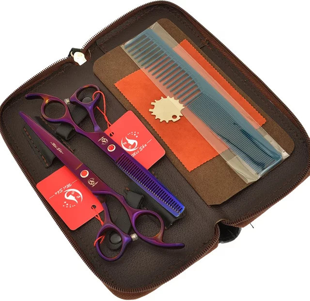 Meisha Professionelle Friseurschere aus Edelstahl mit Effilierschere für Salon und Barber, 7,0 Zoll (17,8 cm) und 6,5 Zoll (16,5 cm) - Bild 1