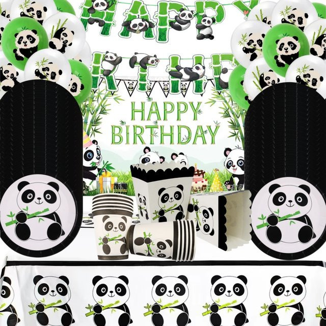 Potdemiel Papierservietten mit Panda-Motiv in Weiß für Babyparty, Geburtstag oder Hochzeit - Bild 1