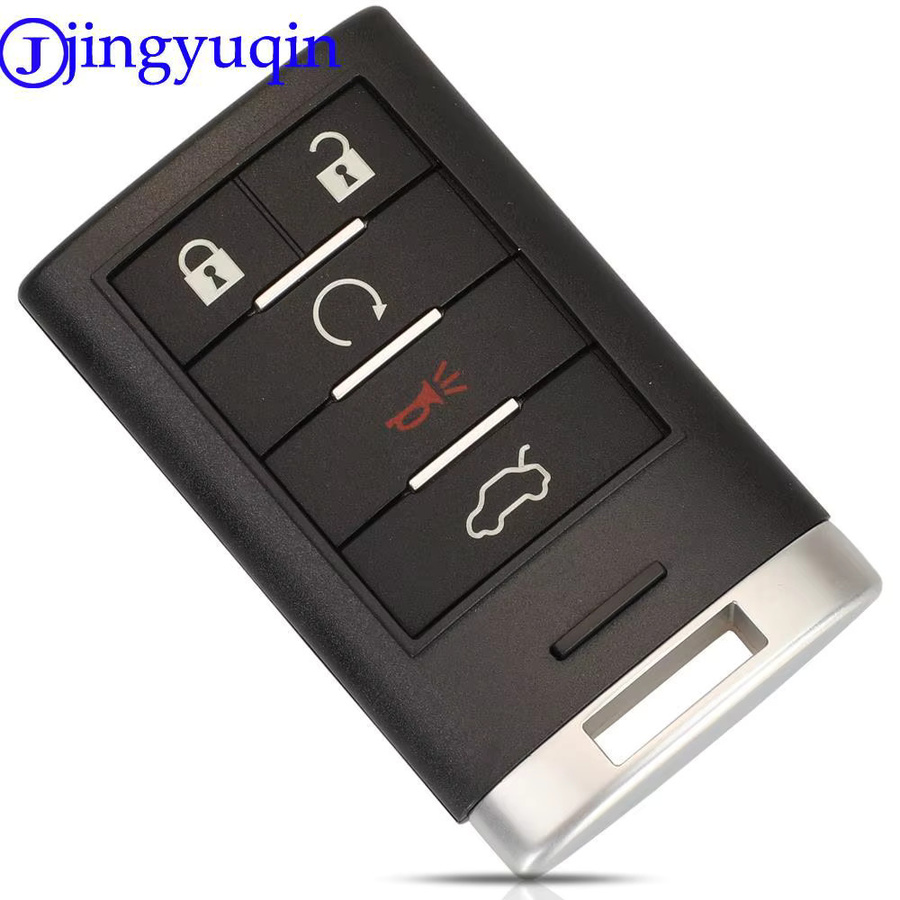 Jingyuqin Auto Fernbedienung Schlüssel für Cadillac SRX CTS CTS Coupe mit ID46 Chip, 315/433 MHz, Schwarz, MSN5WY7777A - Bild 2