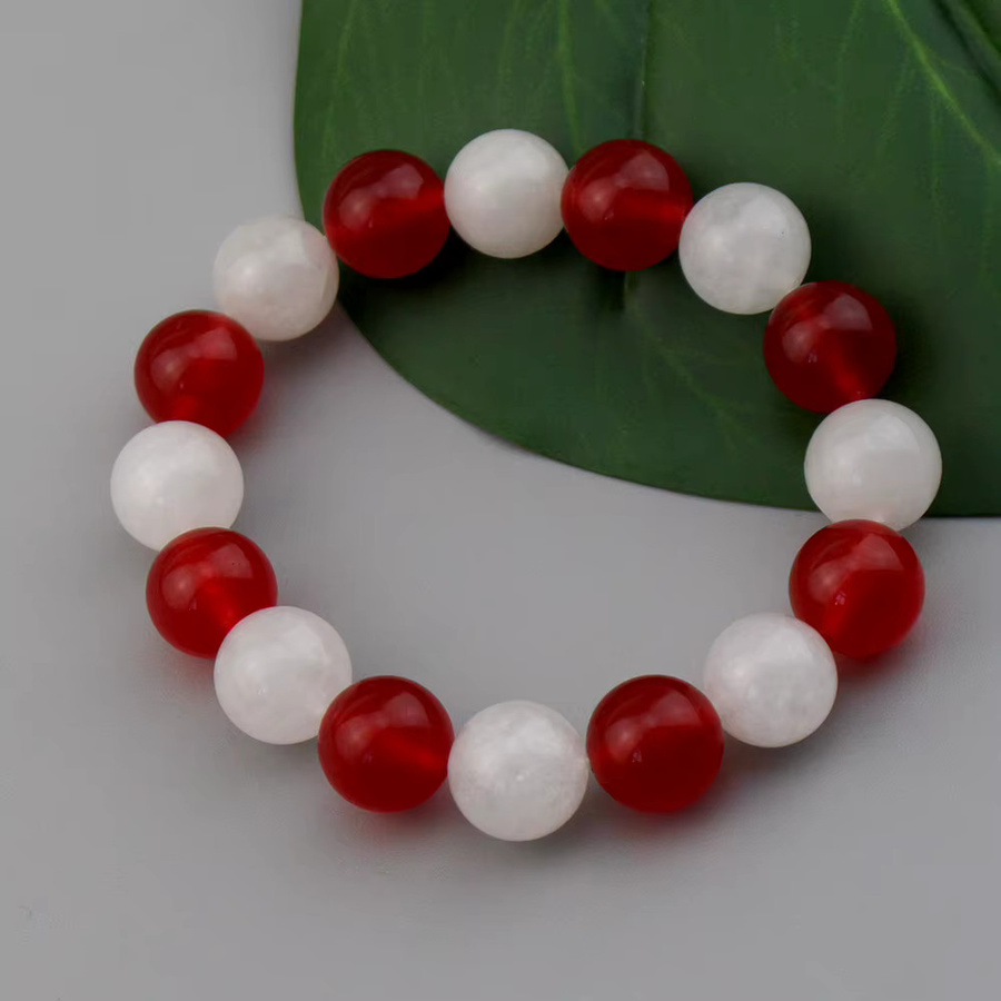 Armband, Achat, Kristall, weiß, rot - Bild 3