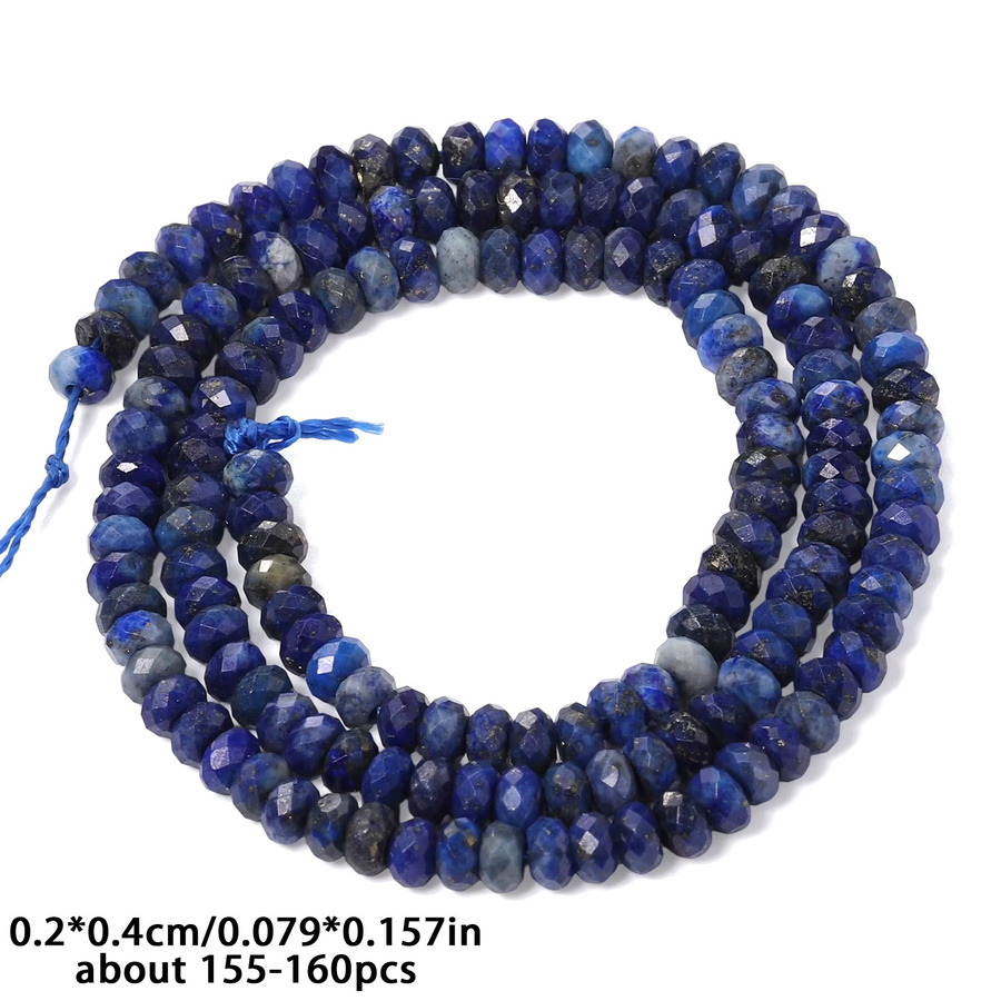 Kuoyu Perlen, Lapislazuli, 4x2mm, Facettierte Rondelle, Unisex - Bild 5