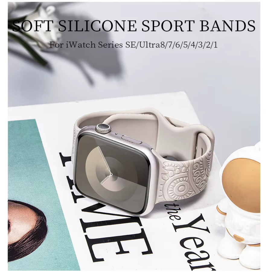 TINUORA Uhrenarmband Silikon, Weiß, Unisex - Bild 2